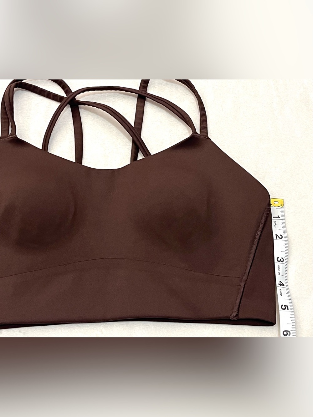 Move Theology Women's Strappy Goddess Sports Bra Bralette Brown Size Medium - Picture 6 of 11